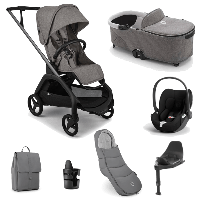 Bugaboo Dragonfly Plus (Cloud T) Travel System - Grey Melange