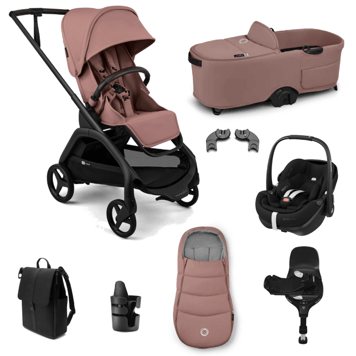 Bugaboo Dragonfly Plus (Pebble 360 PRO2) Travel System - Dusty Pink