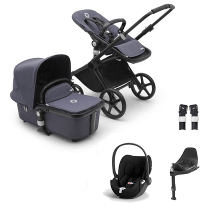 Bugaboo Fox Cub Cloud T Travel System - Black/Stormy Blue