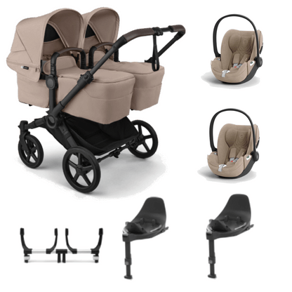 Bugaboo Donkey 6 Twin (Cloud T Plus) Travel System - Desert Taupe/Cozy Beige