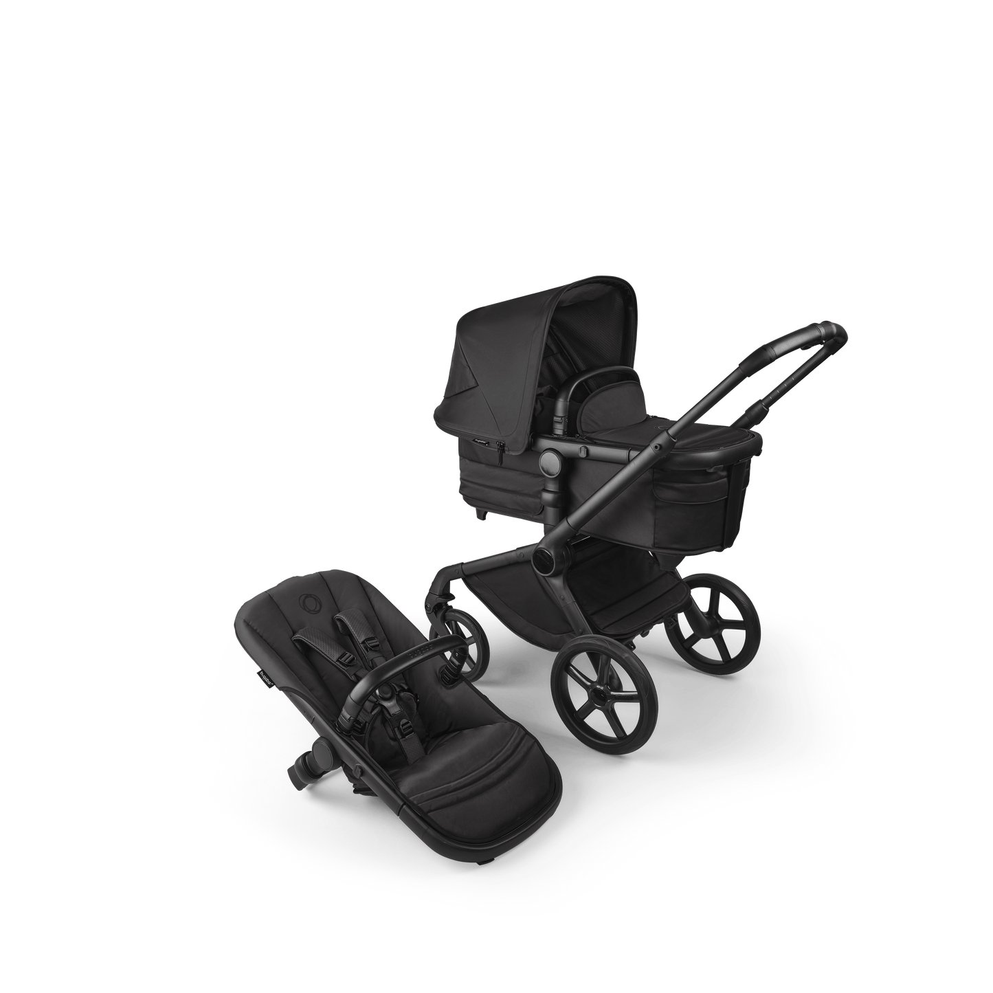 Bugaboo Fox 5 (Coral Slide PRO) Travel System - Noir Limited Edition, Black Moonlight