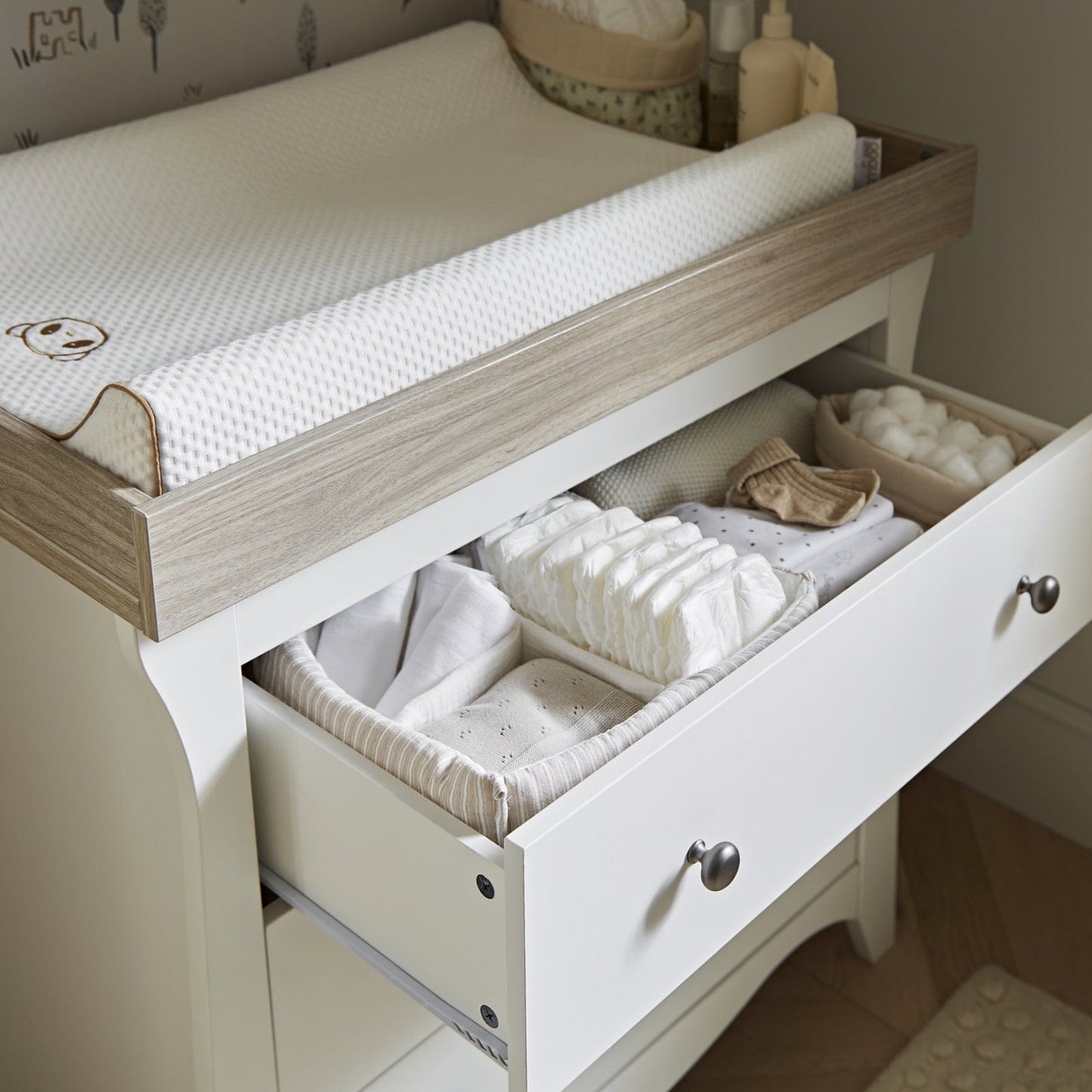 CuddleCo Clara 4pc Furniture Set - White & Ash