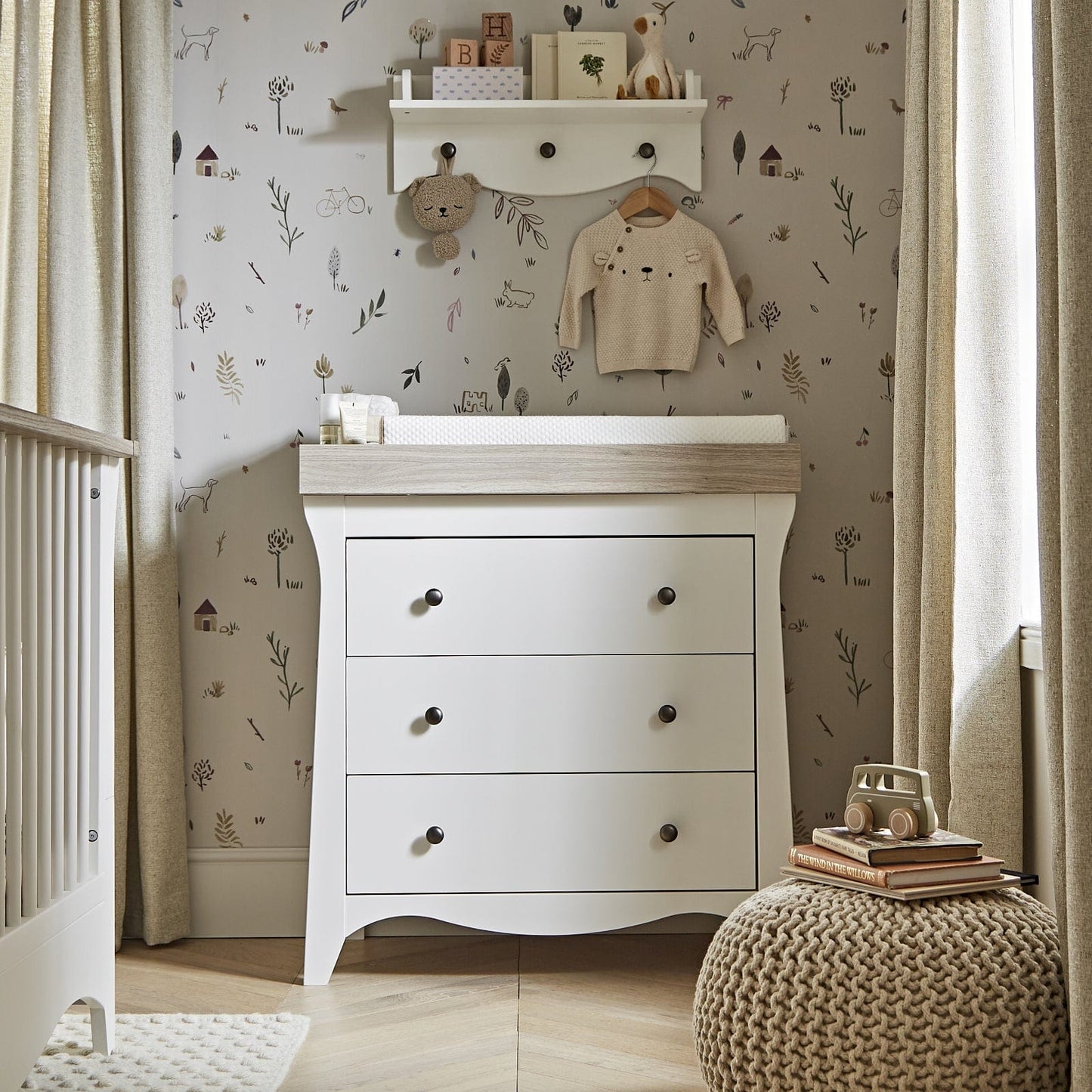 CuddleCo Clara 4pc Furniture Set - White & Ash
