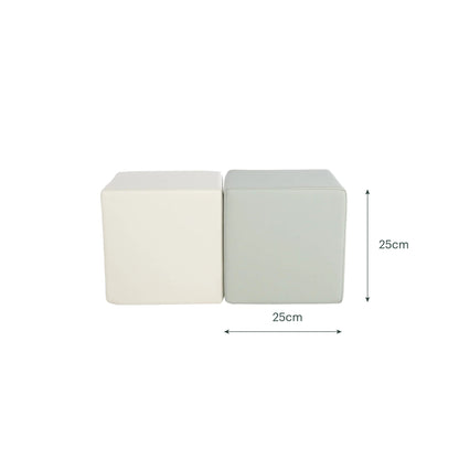 CuddleCo Soft Play Cubes 2 Piece - Sea Salt & Pebble