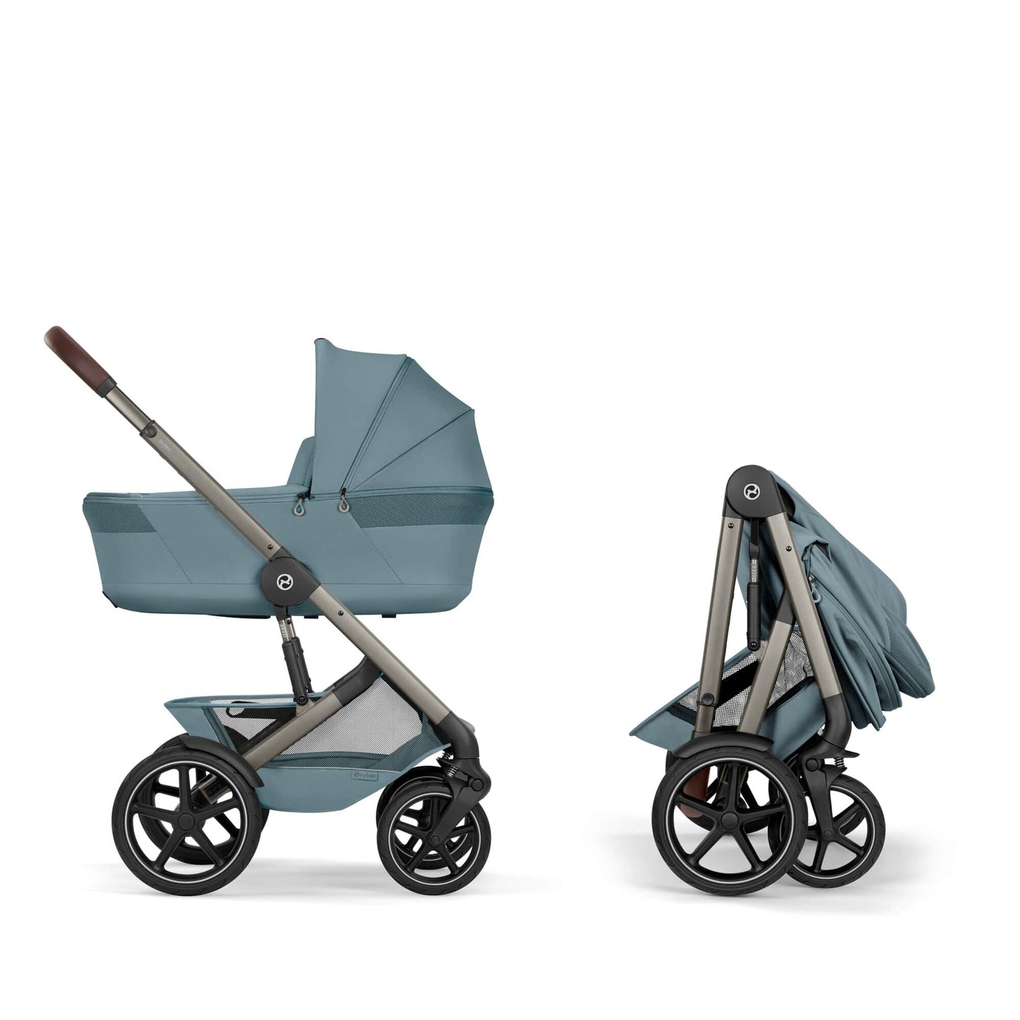 Cybex Talos S Lux & Fold Carrycot Accessory Bundle - Taupe/Stormy Blue (2026)