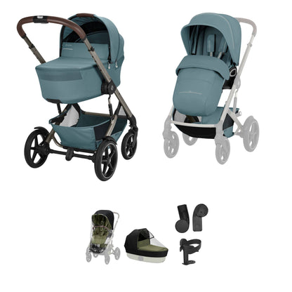 Cybex Talos S Lux & Fold Carrycot Accessory Bundle - Taupe/Stormy Blue (2026)