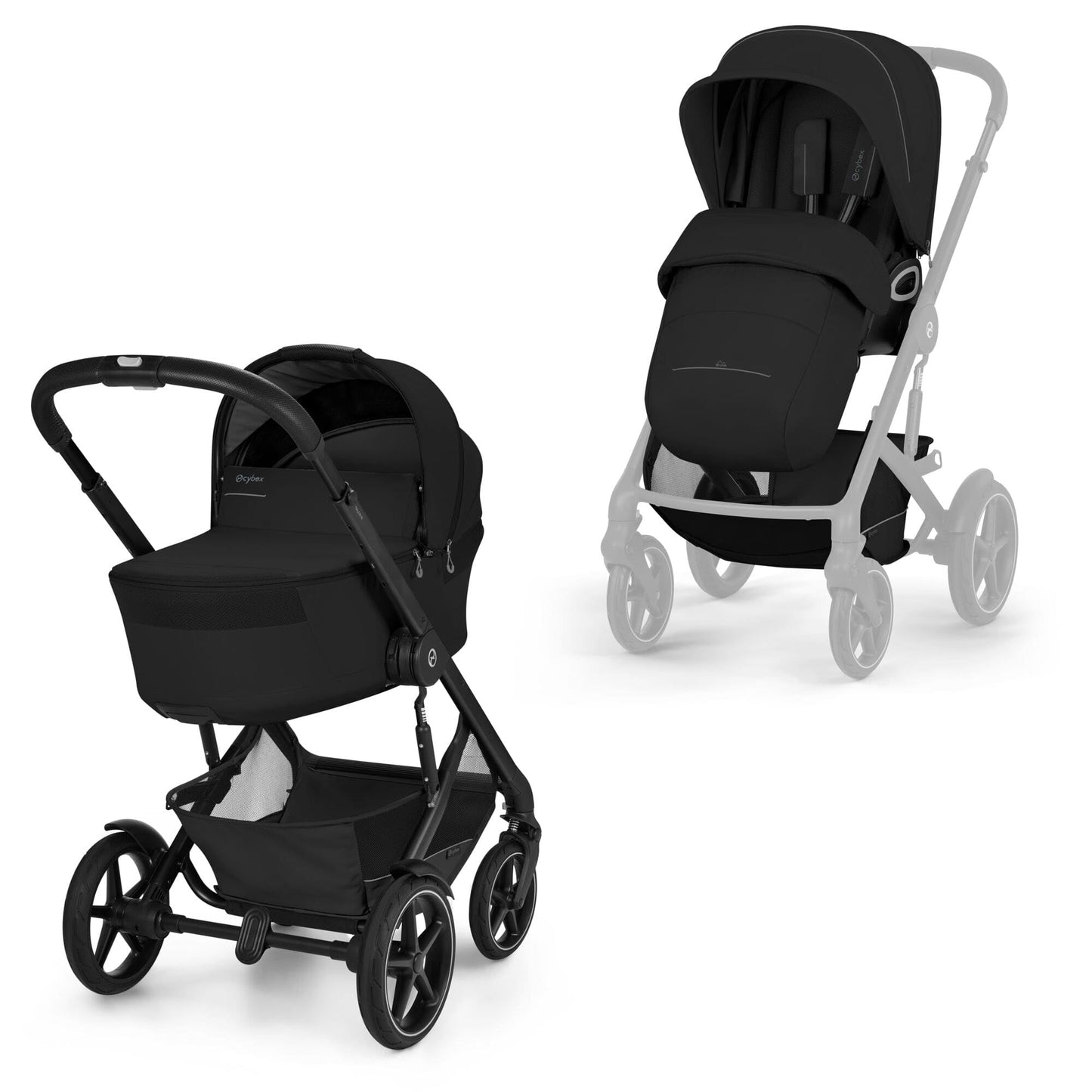 Cybex Talos S Lux with Fold Carrycot - Black/Moon Black (2026)