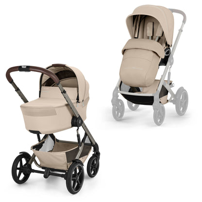 Cybex Talos S Lux with Fold Carrycot - Taupe/Almond Beige (2026)