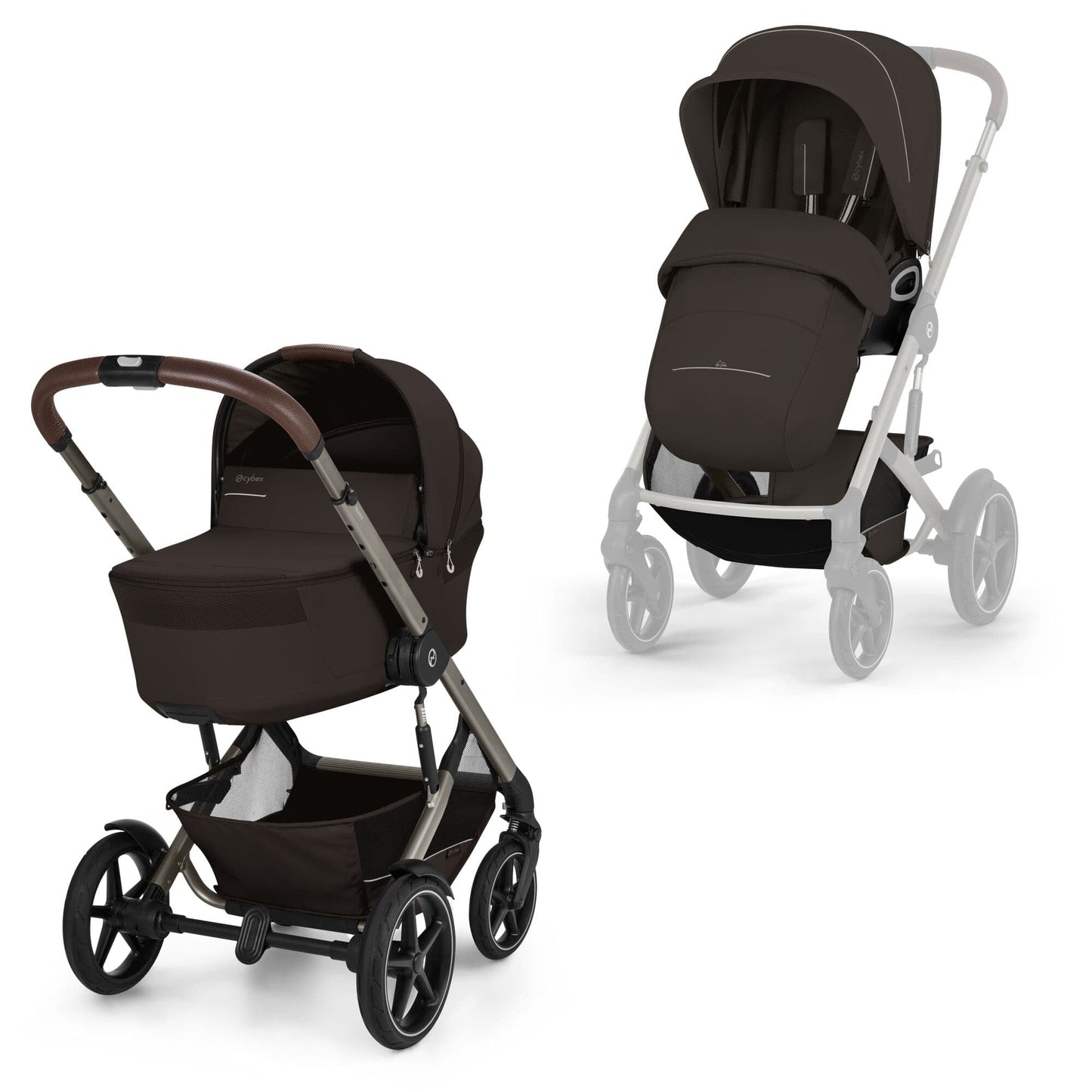 Cybex Talos S Lux with Fold Carrycot - Taupe/Chocolate Brown (2026)