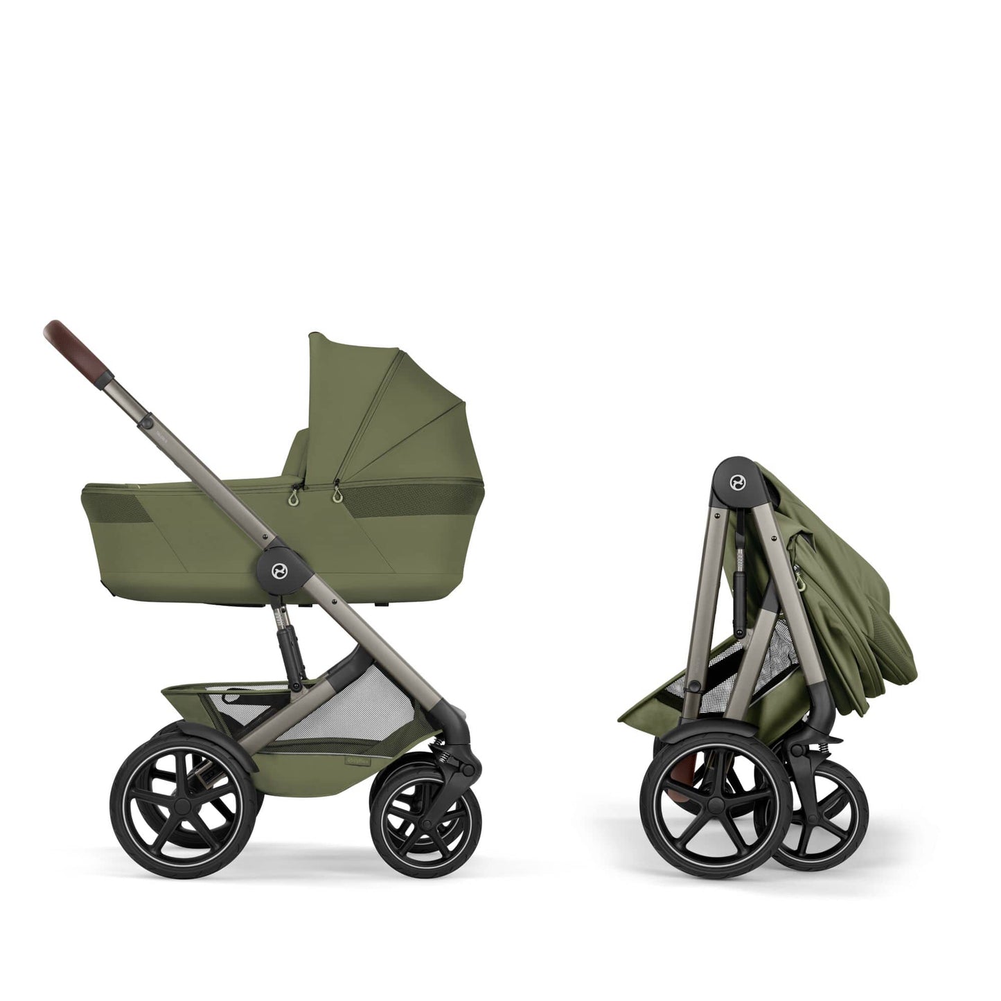 Cybex Talos S Lux with Fold Carrycot - Taupe/Moss Green (2026)