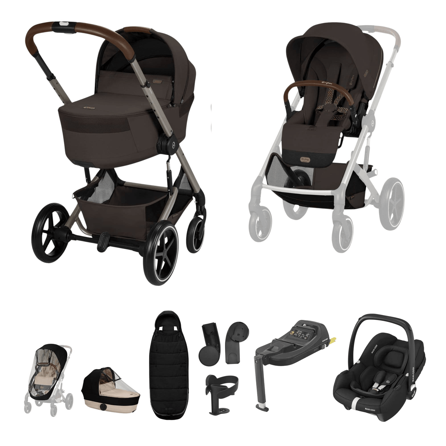 Cybex Balios S Lux (Cabriofix i-Size) Travel System - Chocolate Brown (2026)