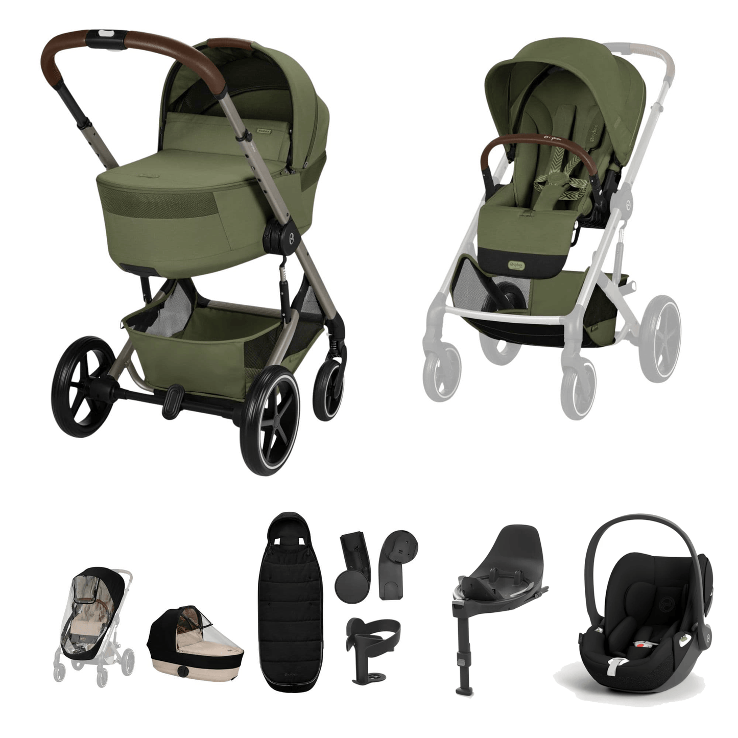 Cybex Balios S Lux (Cloud T) Travel System - Moss Green (2026)