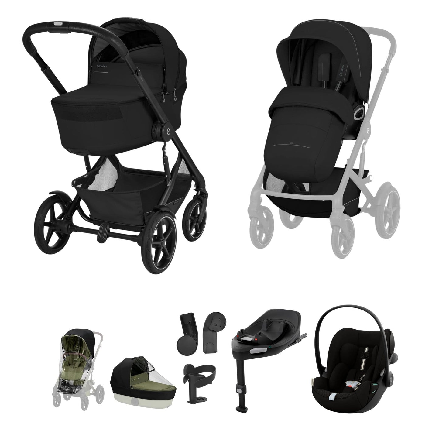 Cybex Talos S Lux (Cloud G3 Plus) Ultimate Travel System - Black/Moon Black (2026)
