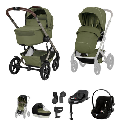 Cybex Talos S Lux (Cloud G3 Plus) Ultimate Travel System - Taupe/Moss Green (2026)