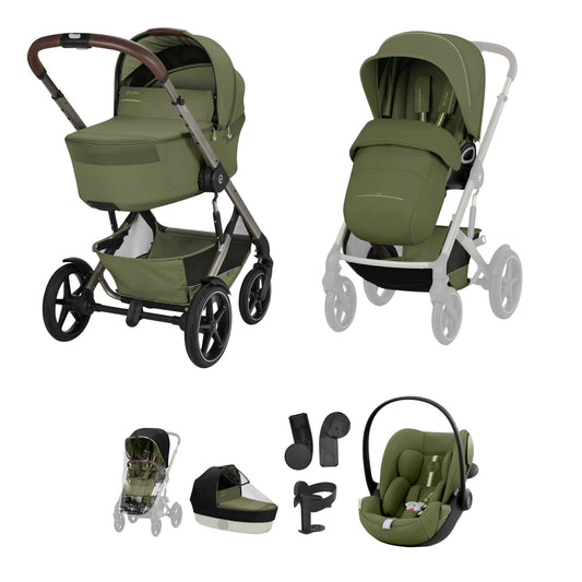 Cybex Talos S Lux (Cloud G3 Plus) Travel System - Taupe/Moss Green (2026)
