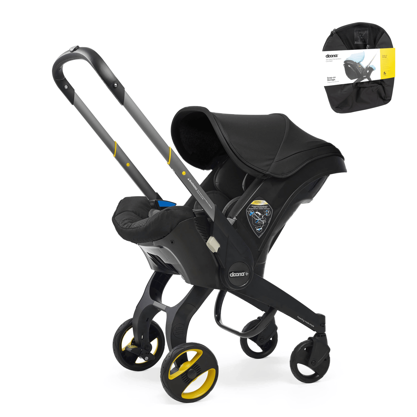 Doona+ Car Seat with Snap on Storage - Nitro Black