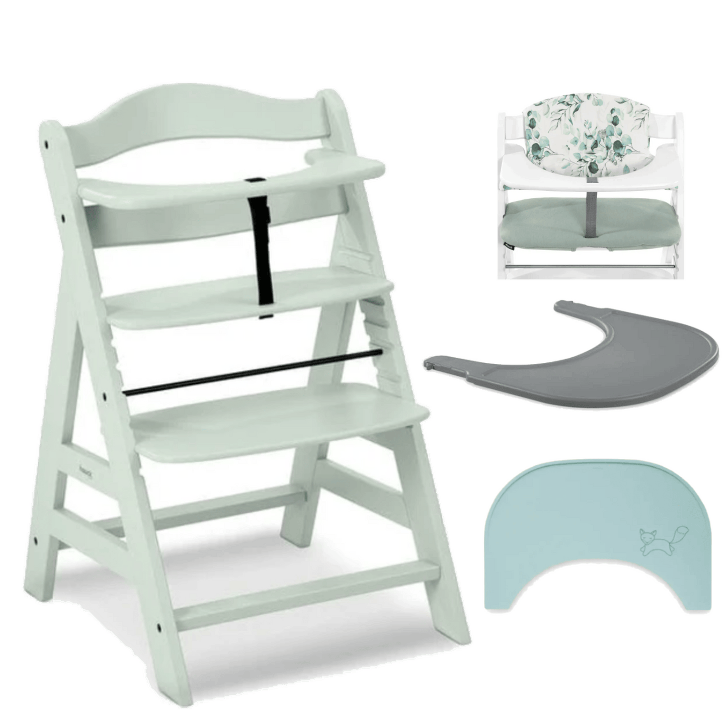Hauck Alpha+ Wooden Highchair Bundle - Mint