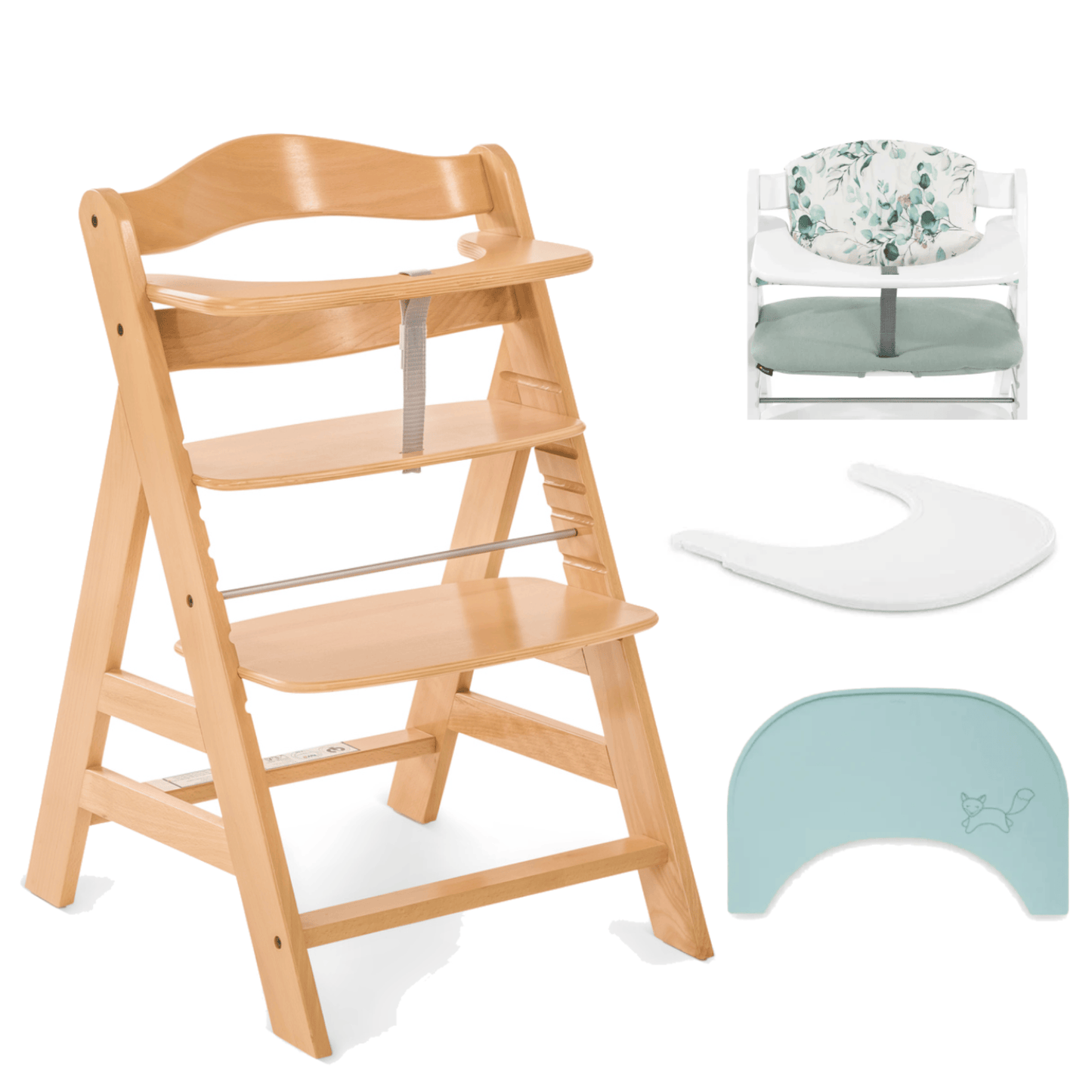 Hauck Alpha+ Wooden Highchair Bundle - Natural