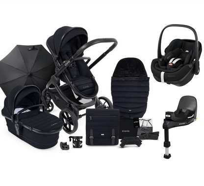 iCandy Peach 7, Pebble 360 PRO 2 Complete Travel System Bundle - Black Edition