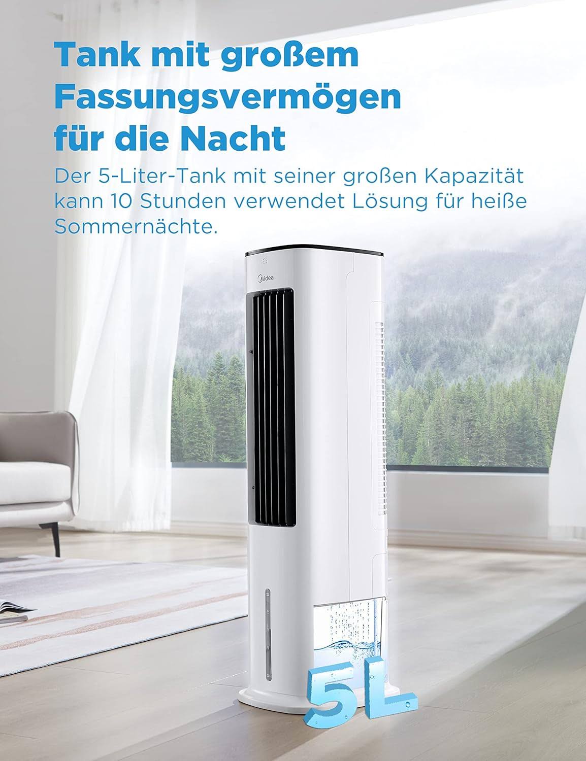 Midea AC100-20ARB 4-in-1 Portable Air Cooler with 5L Water Tank & Remote Control