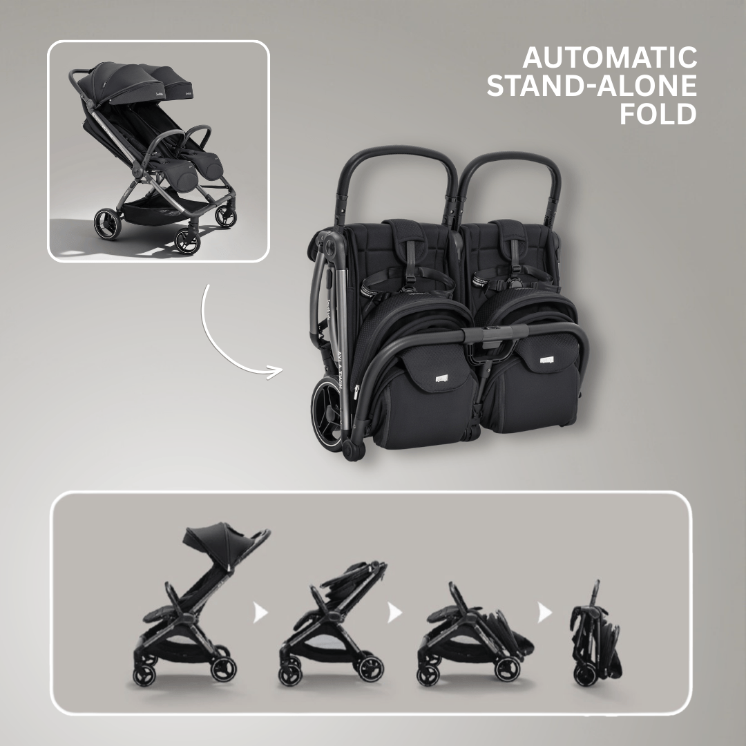 JoviKids Ayla Twin Stroller - Urban Black