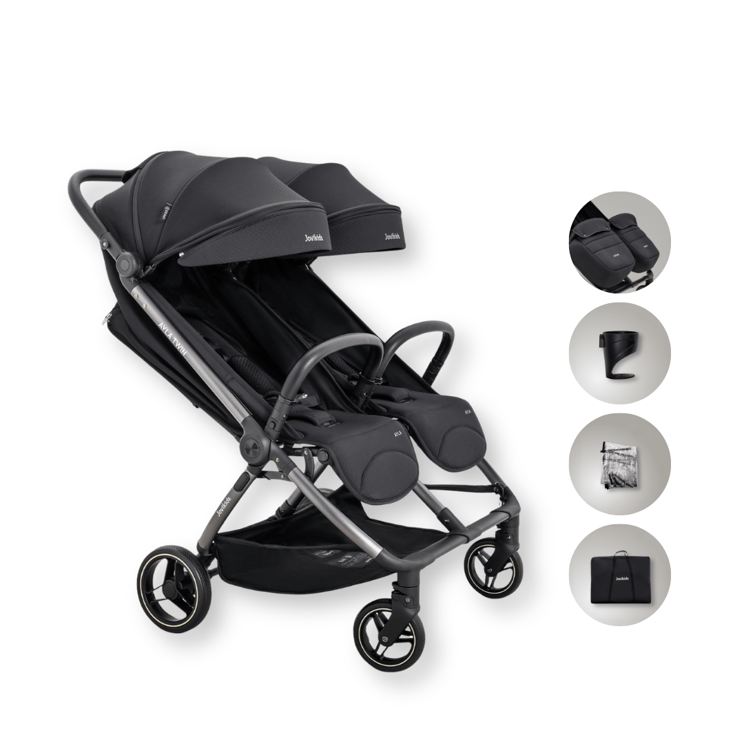 JoviKids Ayla Twin Stroller - Urban Black