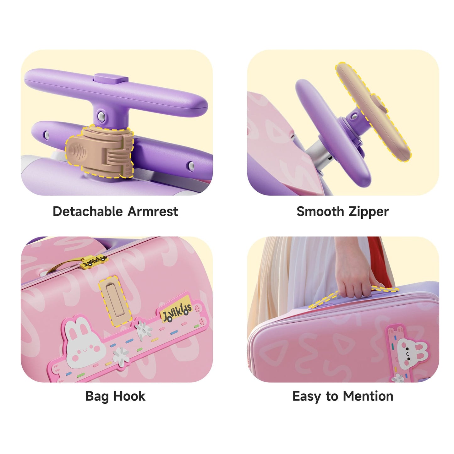 Jovikids JoyRide 3-in-1 Children's Ride-on Suitcase - Pink