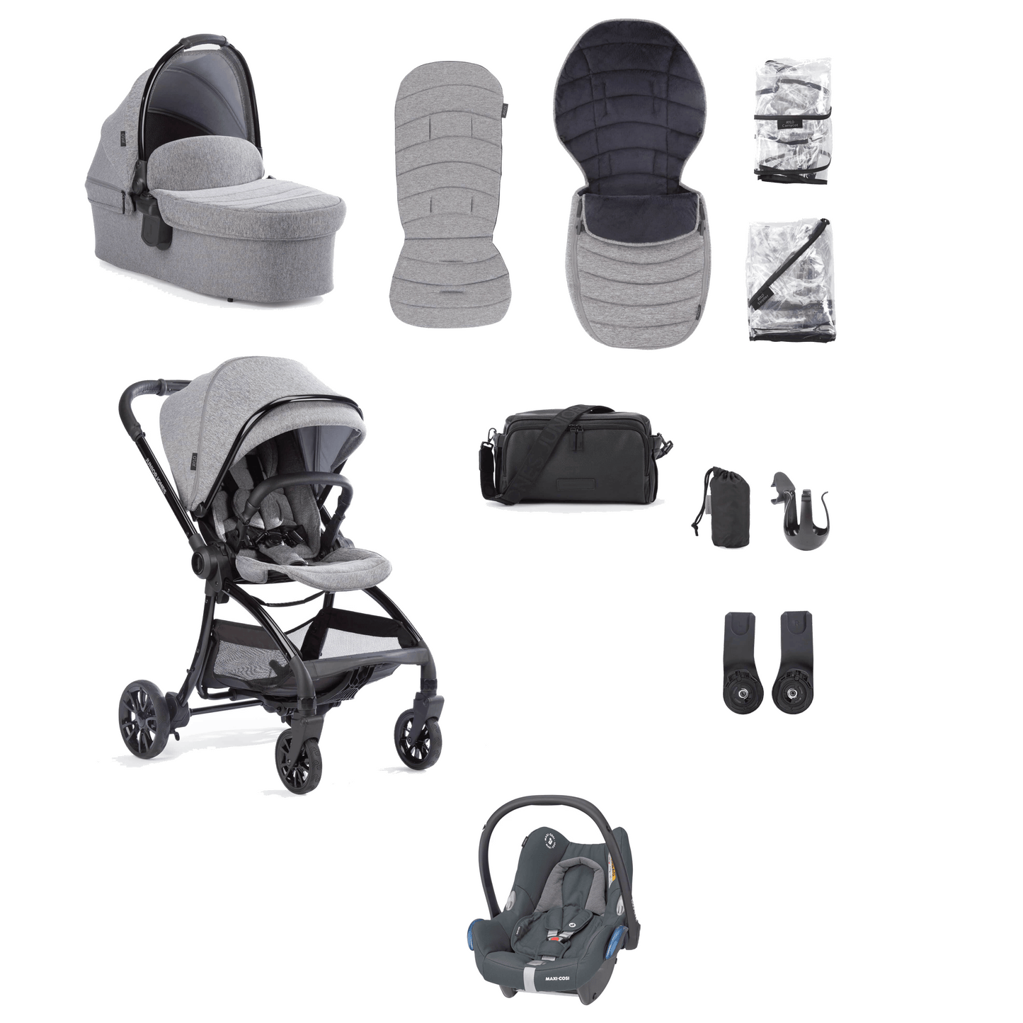 Junior Jones Aylo (Cabriofix) Car Seat Bundle - Grey Marl/Graphite