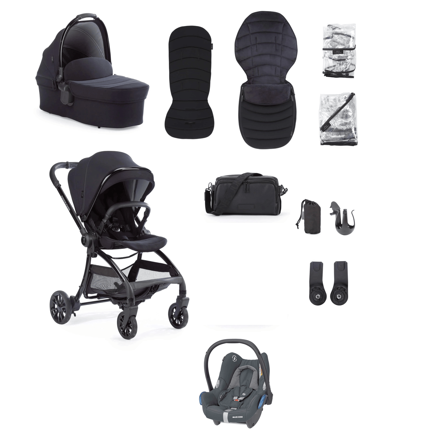 Junior Jones Aylo (Cabriofix) Car Seat Bundle - Rich Black/Graphite