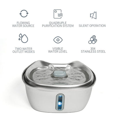 Stainless Steel Cat Water Fountain