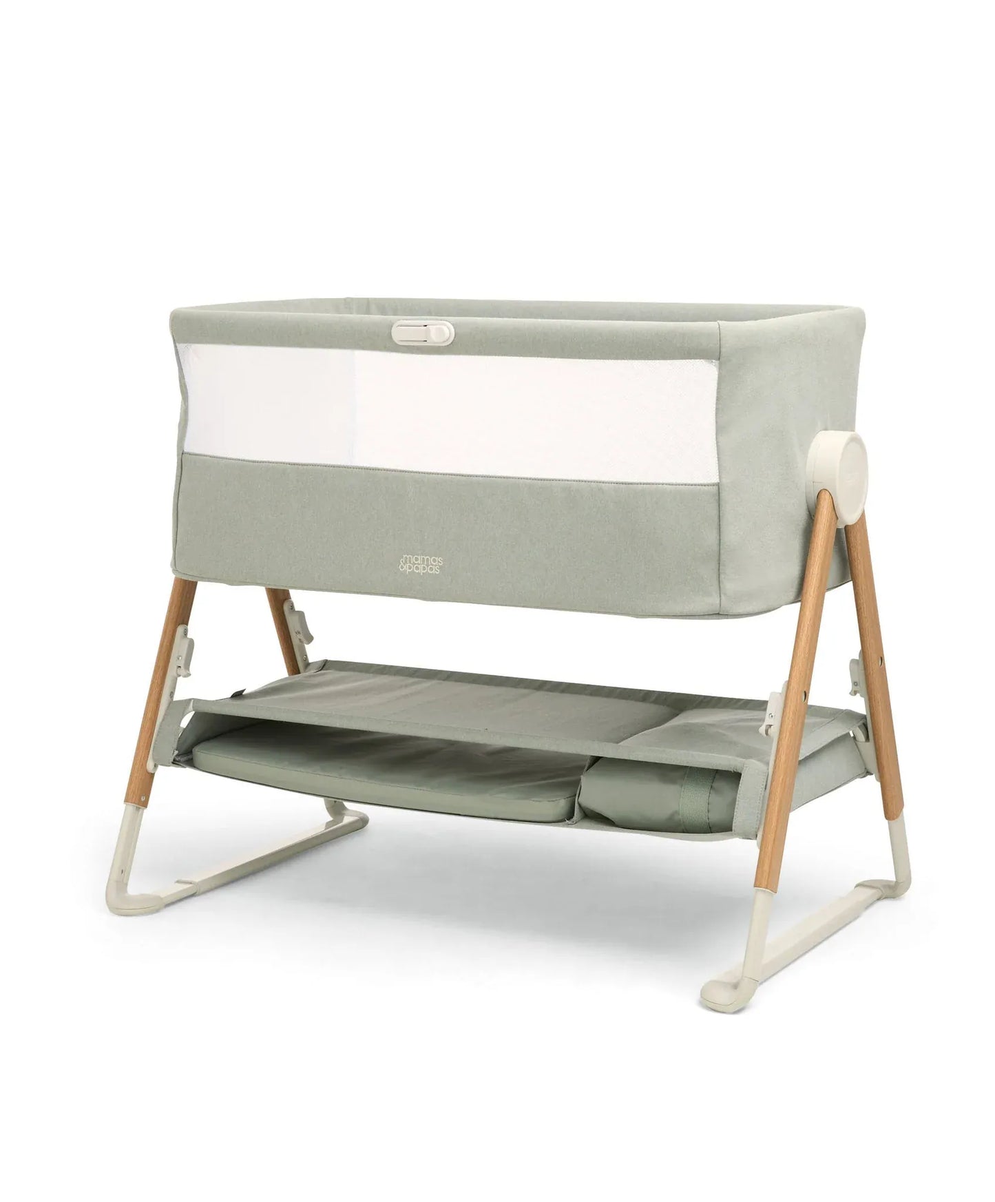 Mamas & Papas Lua Bedside Crib - Sage