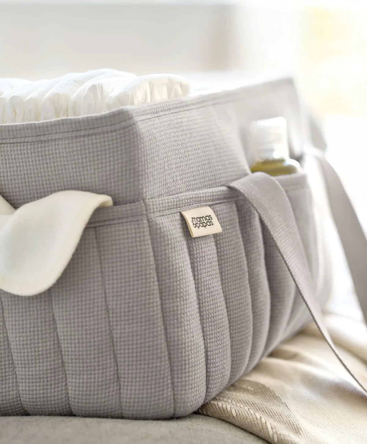 Mamas & Papas Nappy Caddy - Grey Waffle