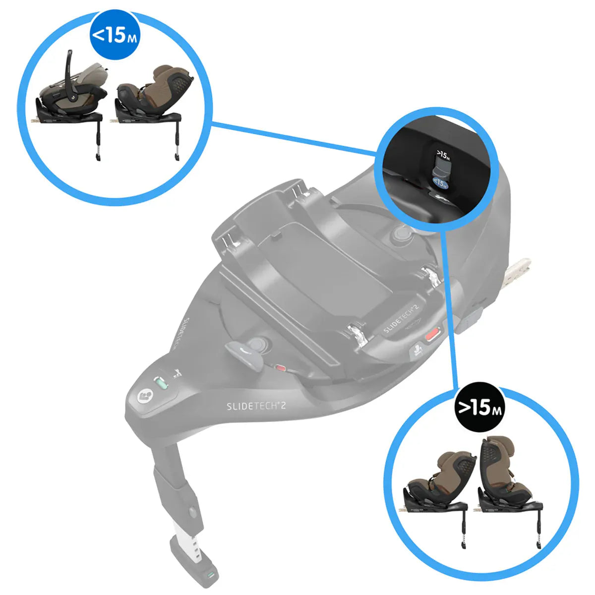 Maxi Cosi Pebble Slide Pro Car Seat and Base - Moon Graphite