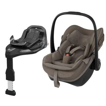Maxi Cosi Pebble Slide Pro Car Seat and Base - Oak Truffle