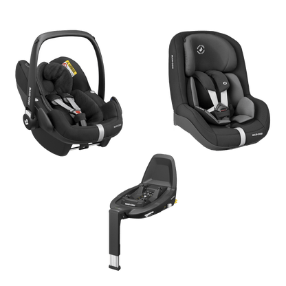 Maxi Cosi Pebble Pro, Pearl Pro 2 & FamilyFix Base Bundle - Black