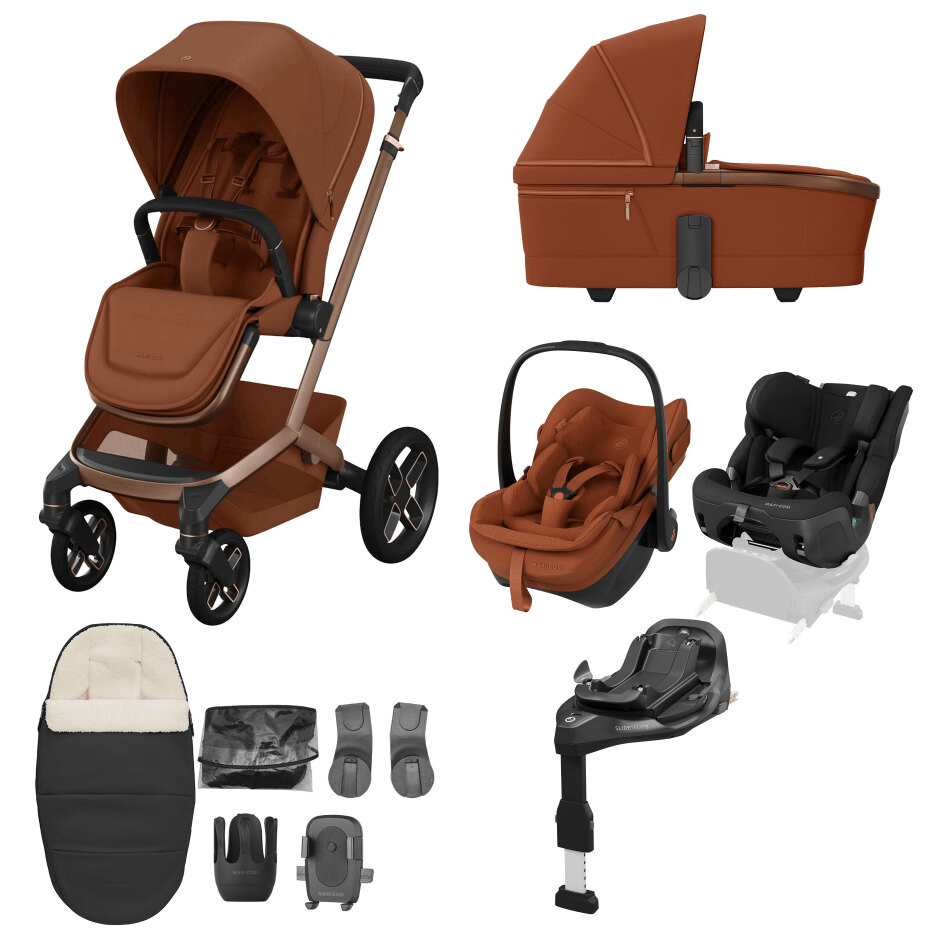 Maxi Cosi Fame (10 Piece) Premium Family Travel System - Copper Terra