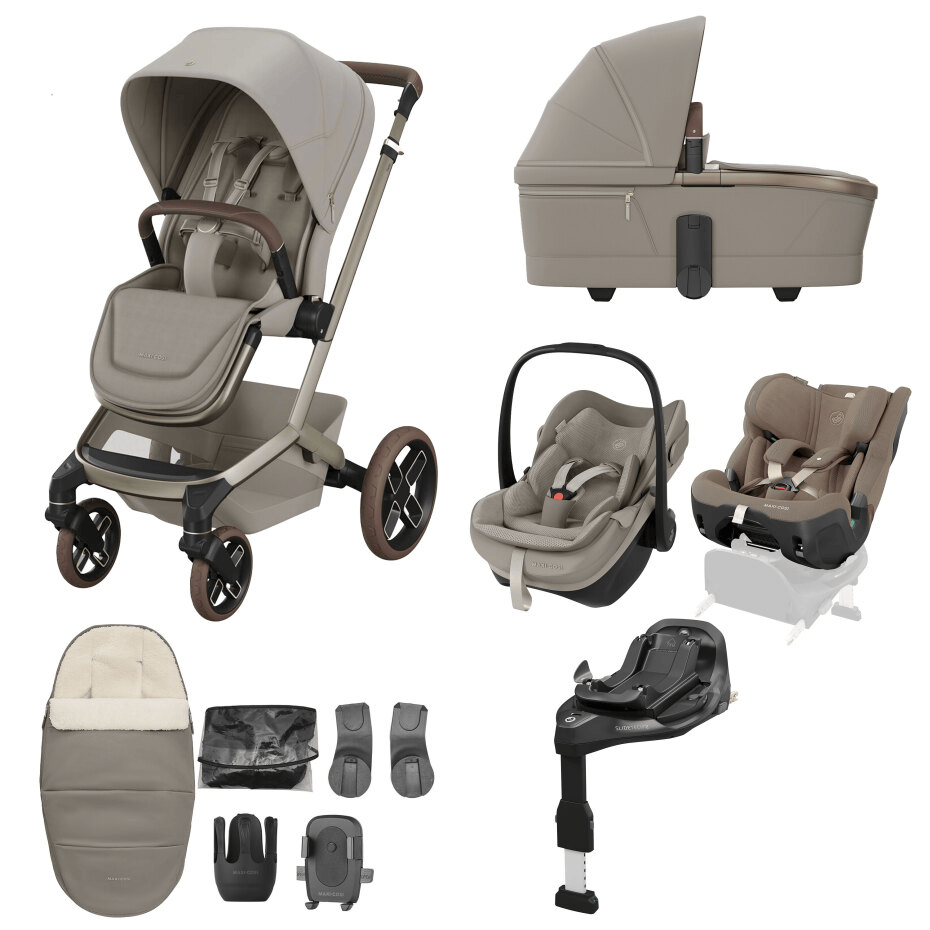 Maxi Cosi Fame (10 Piece) Premium Family Travel System - Sapphire Sand