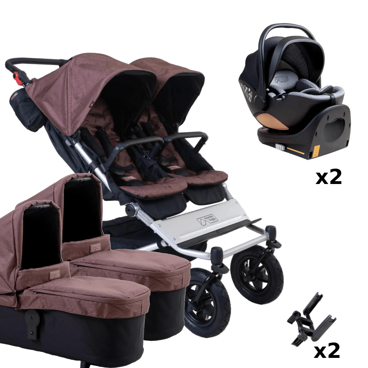 Mountain Buggy Duet (Nest) Twin Travel System - Mustang