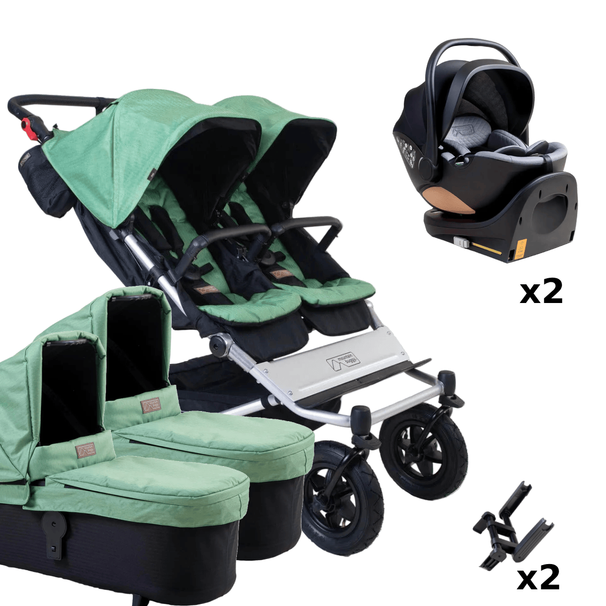 Mountain Buggy Duet (Nest) Twin Travel System - Matcha