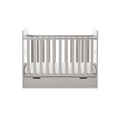 Obaby Grace Mini Cot Bed & Under Drawer - Warm Grey