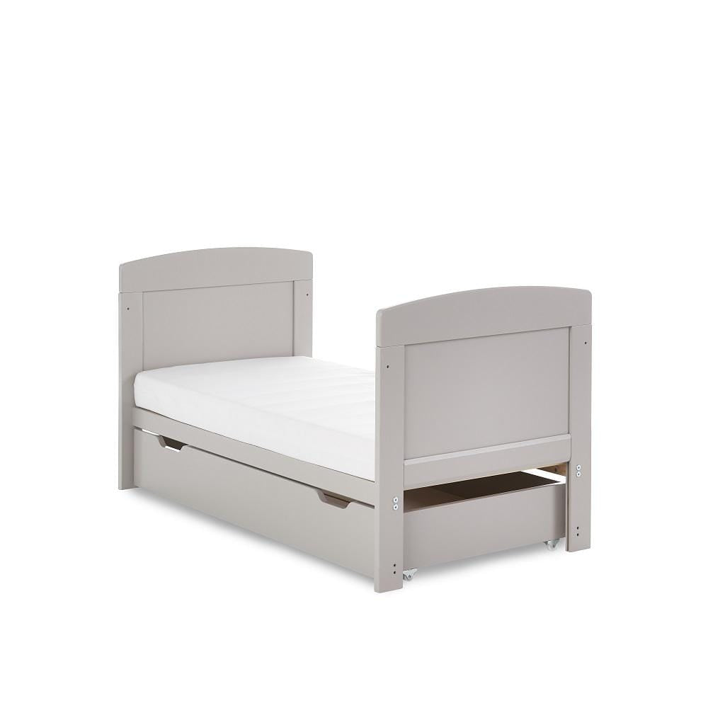 Obaby Grace Mini Cot Bed & Under Drawer - Warm Grey