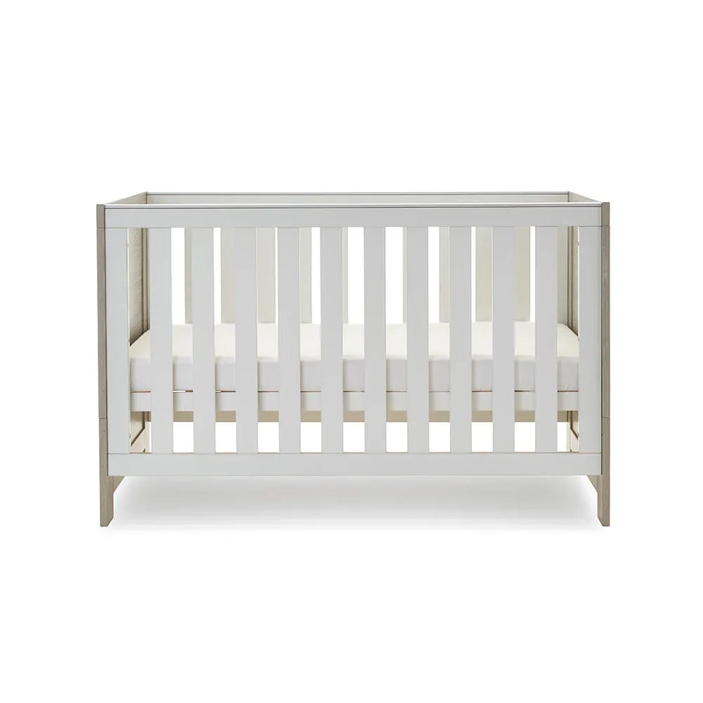 Obaby Nika Cot Bed - Grey Wash with White