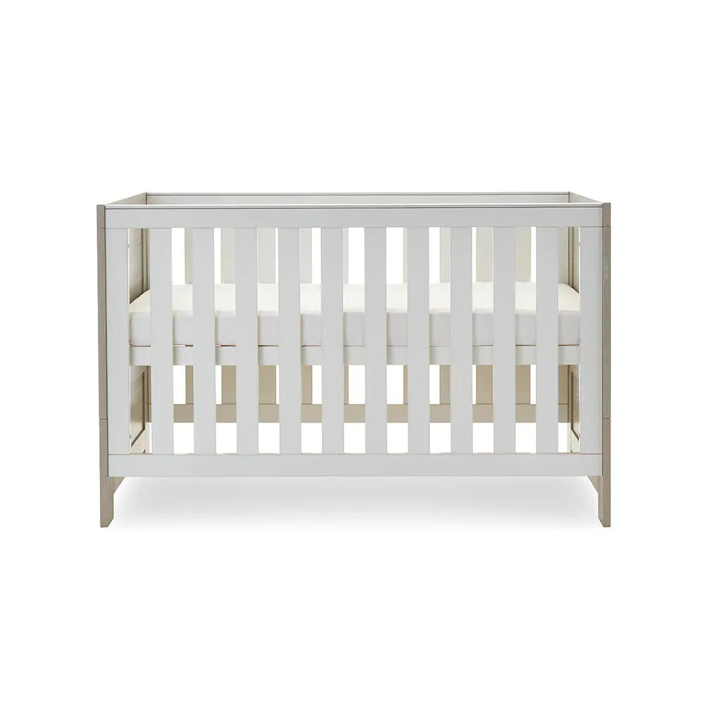 Obaby Nika Cot Bed - Grey Wash with White