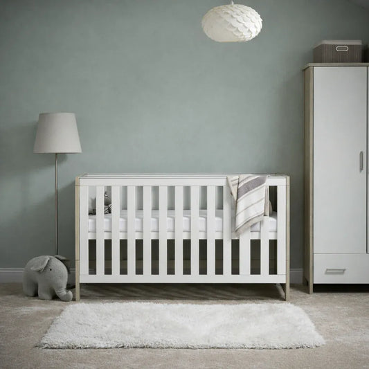 Obaby Nika Cot Bed - Grey Wash with White