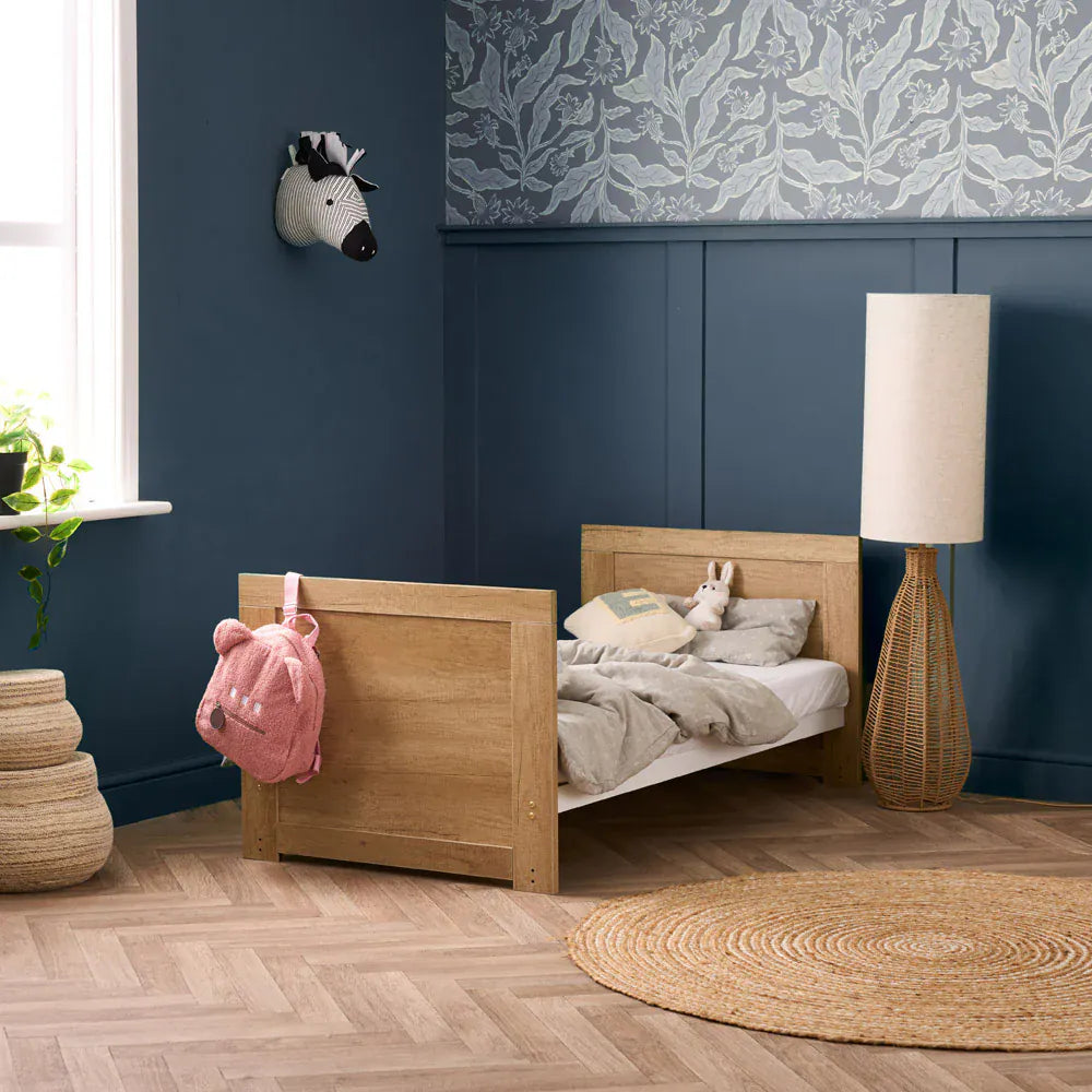 Obaby Nika Cot Bed - Oak & White