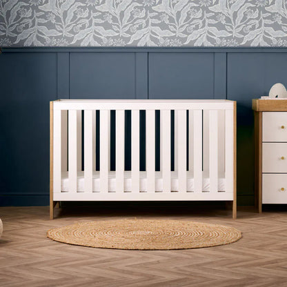 Obaby Nika Cot Bed - Oak & White
