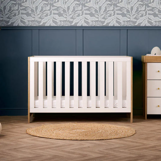 Obaby Nika Cot Bed - Oak & White