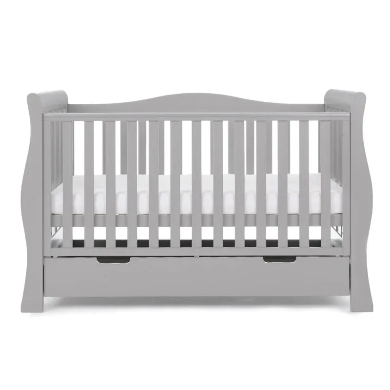 Obaby Stamford Luxe Sleigh Cot Bed - Warm Grey