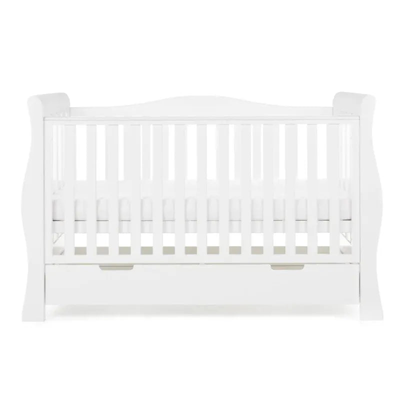 Obaby Stamford Luxe Sleigh Cot Bed - White