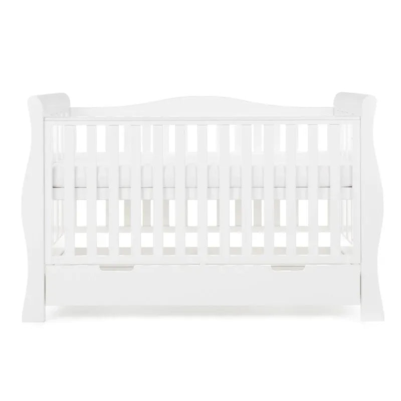 Obaby Stamford Luxe Sleigh Cot Bed - White